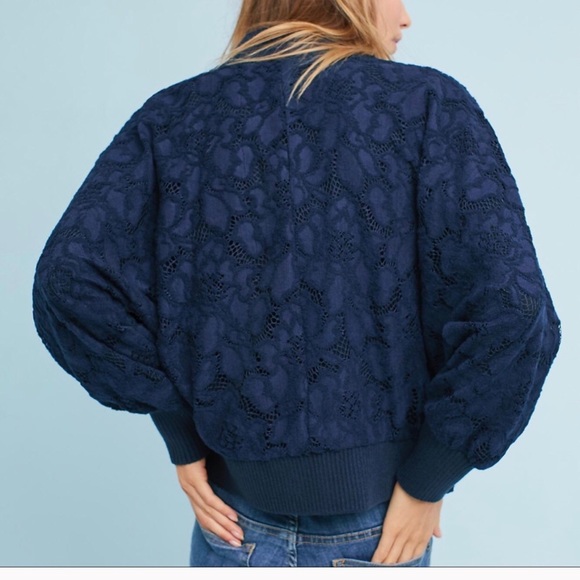 ANTHROPOLOGIE AKEMI + KIN BRUSHED LACE SWEATER - Picture 3 of 7